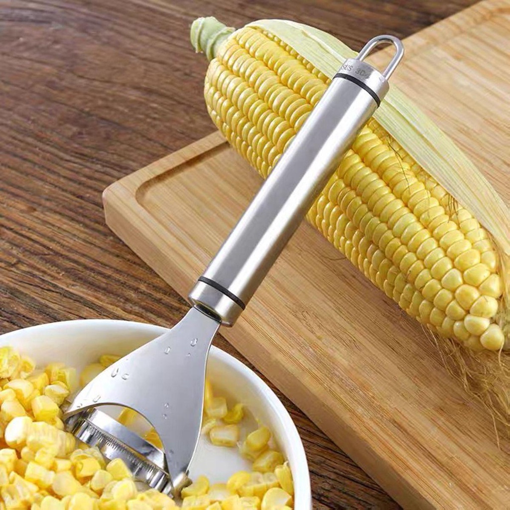 [Elegan] Pemipil Jagung Dapur Sayur Remover Stainless Steel Alat Cukur Mengupas Corns Stripper