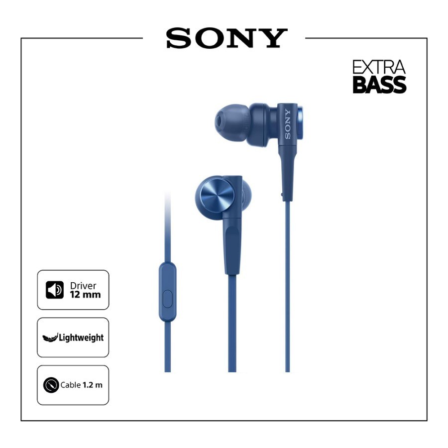 SONY MDR-XB55AP Blue Extra Bass Earphone / XB55AP / XB-55AP / 55AP ORIGINAL