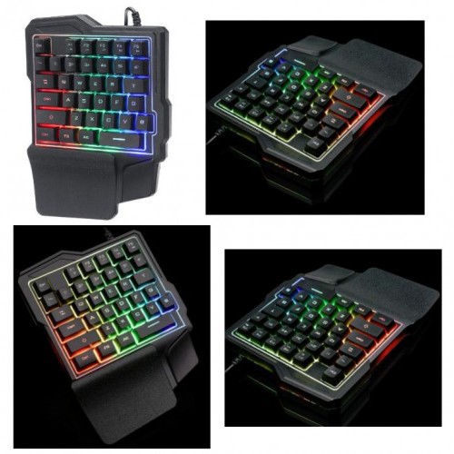 KYB-018 SOHA Keyboard Single Hand Gaming Mechanical Handed RGB Rainbow Light K7