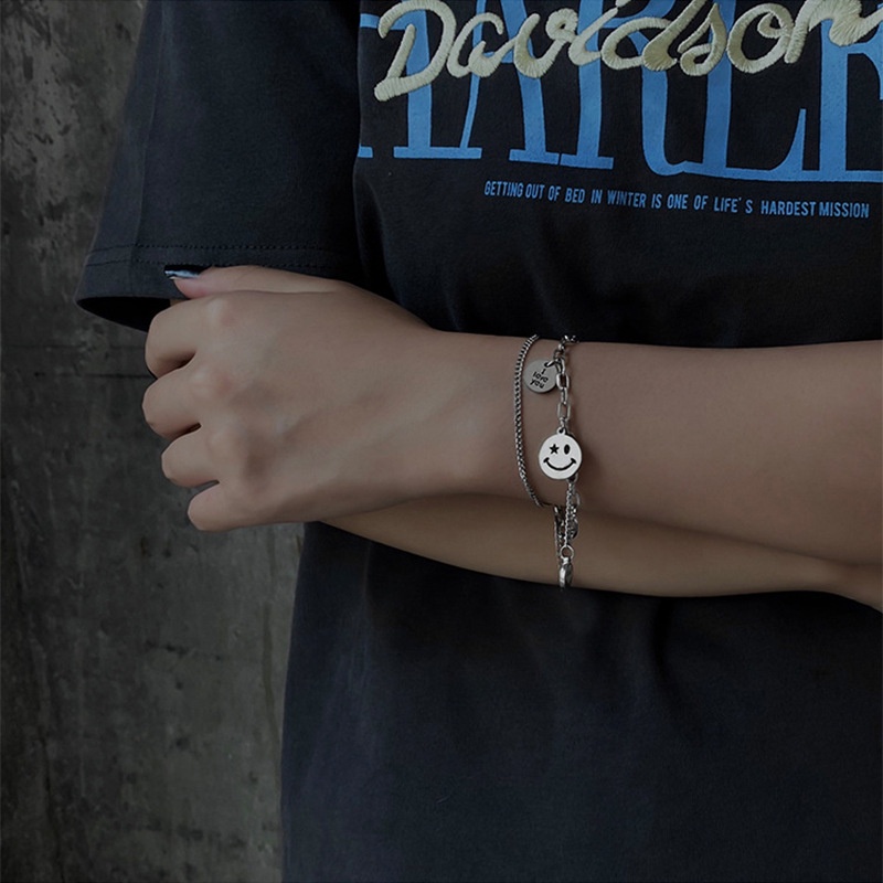 New short smiley face multi-element combination tassel wild bracelet 210825
