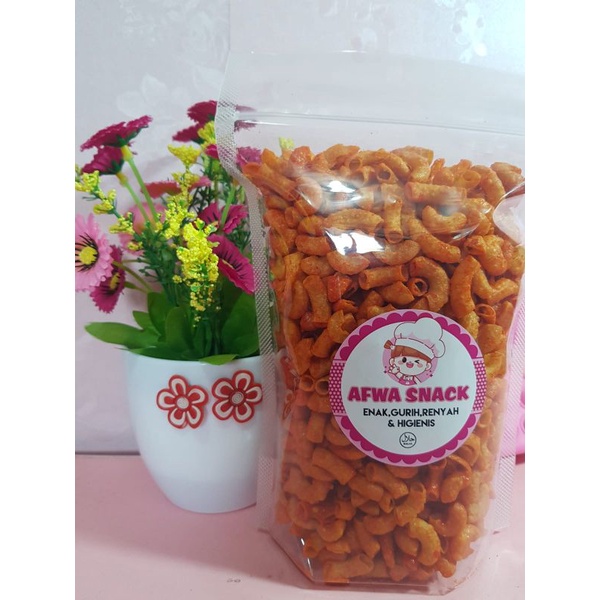 

Keripik makroni bantat rasa pedas berat 250gram cemilan enak by Afwa snack
