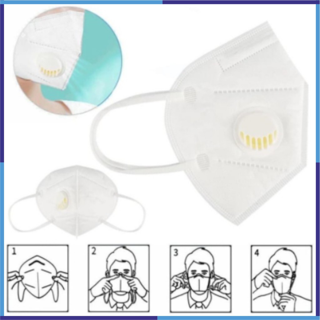 Masker 5 PLY KN95 Respirator Filter and Non Filter White Mask Dewasa Facemask KN95 N95