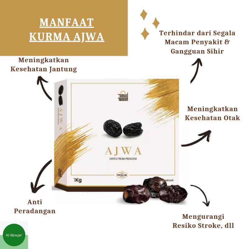 

Kurma Ajwa 1kg Premium Kurma Nabi Kurma Ajwa Asli Madinah 100% ORIGINAL dari Timur Tengah