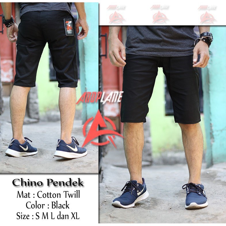 Celana Chino Pendek - Celana Chinos Pendek - Celana Pendek Pria Hitam