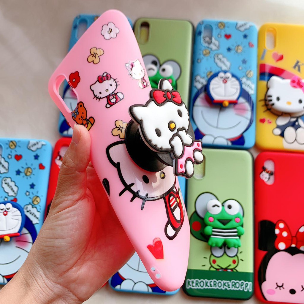 Case Fashion Kartun + Pop Socket REDMI 7 / 7A / 6A / 5A / 4A / 4X / NOTE 7 / REDMI NOTE 5A FINGER PRINT / NOTE 4X / GO