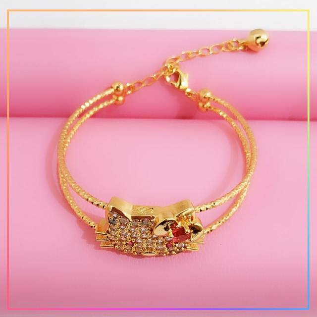 Gelang xuping gelang anak hello kitty lapis emas gold G117