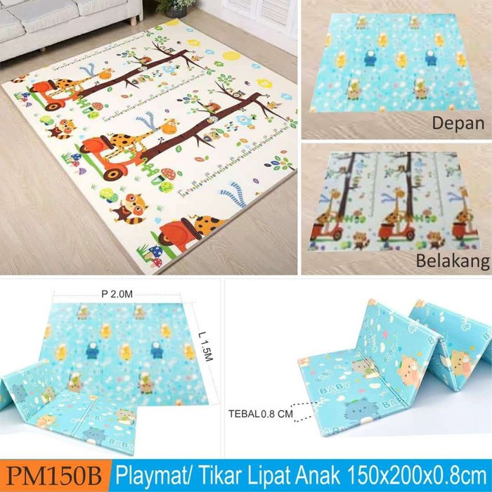 MATRAS PLAYMAT TIKAR BUSA LIPAT / TIKAR POLIFOAM TEBAL BERMOTIF 2 IN 1 (BOLAK BALIK)