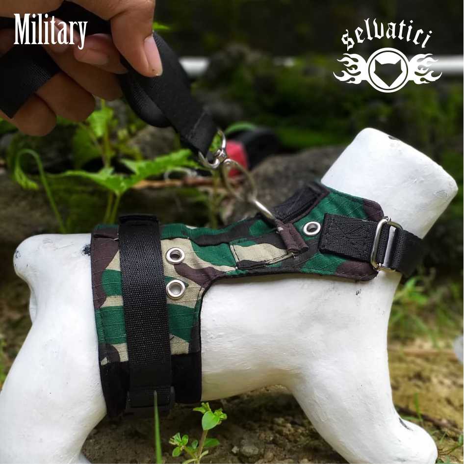 HARNES HARNESS/  TALI TUNTUN KUCING/ MUSANG / KELINCI TIPE ROMPI-MILITARY BAGUS KEREN PALING DICARI