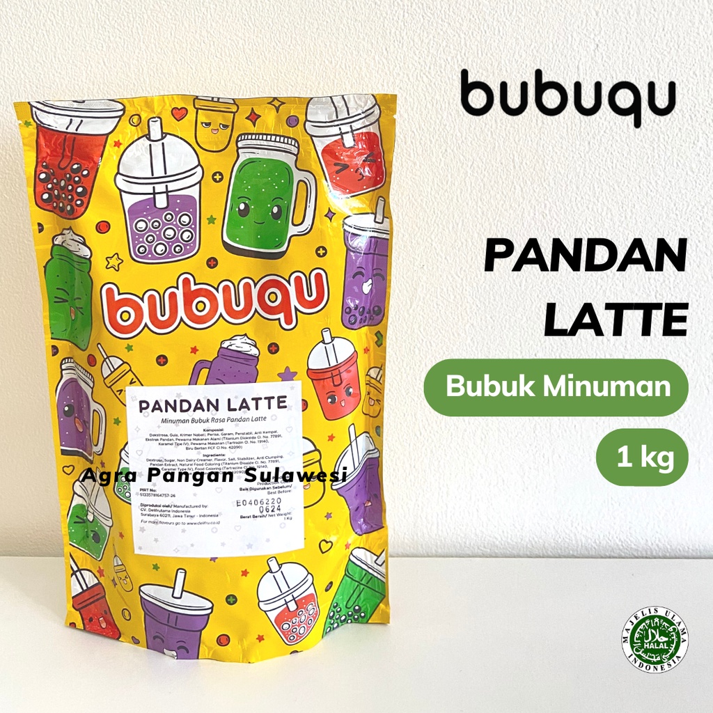 

Bubuk Minuman PANDAN LATTE 1kg Bubuqu Powder Drink Premix Susu Pandan 1000gram