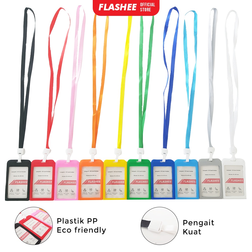 

Flashee Name Tag ID Card Holder Gantungan Kartu Nama Panitia Tali Satu Set