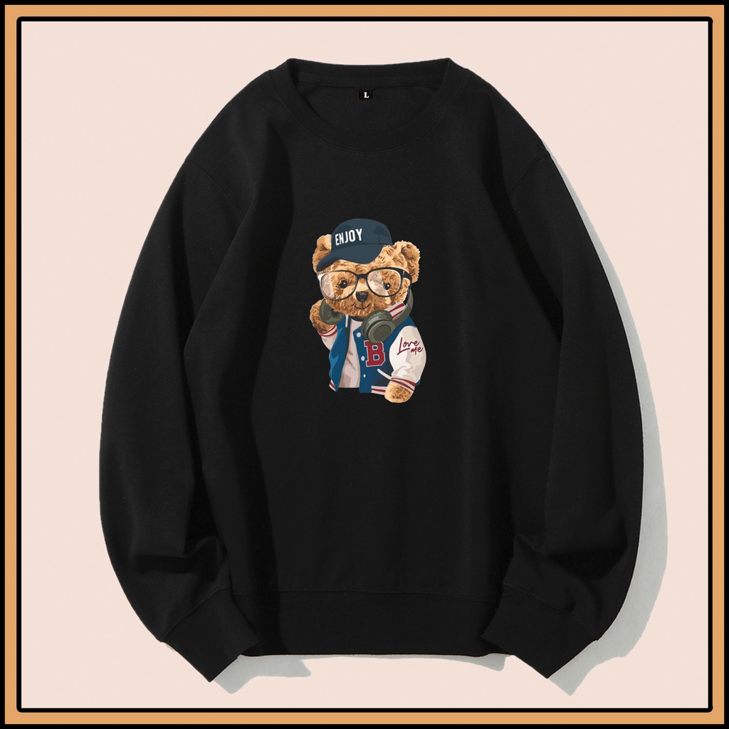 CALVIERO SHOP - BAJU SWEATER WANITA ATASAN BEAR ENJOY  SWEATER DEWASA BRAND ANIME SWEATER HODDIE FASHION CITAYEM SCBD FASHION WEEK FASHION VIRAL TIKTOK