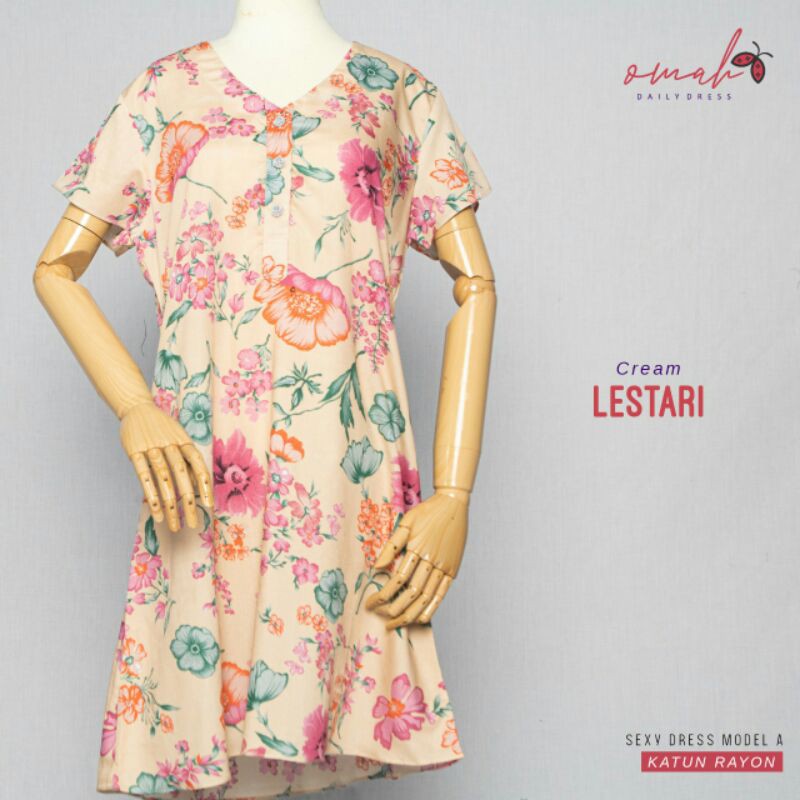 Homedress Lestari/ daster Selutut Rayon by Omah Daily