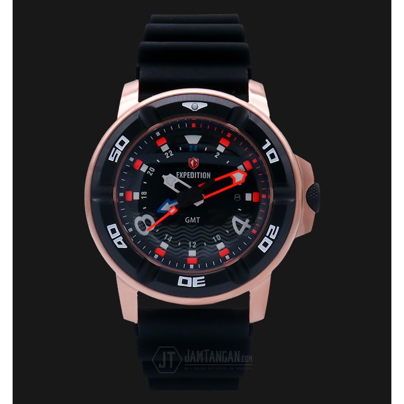 Expedition EXF-6711-MDRBRBA Man Black Dial Black Rubber Strap
