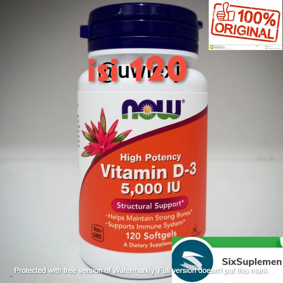 Now Foods Vitamin D3 5000 IU isi 120 softgels