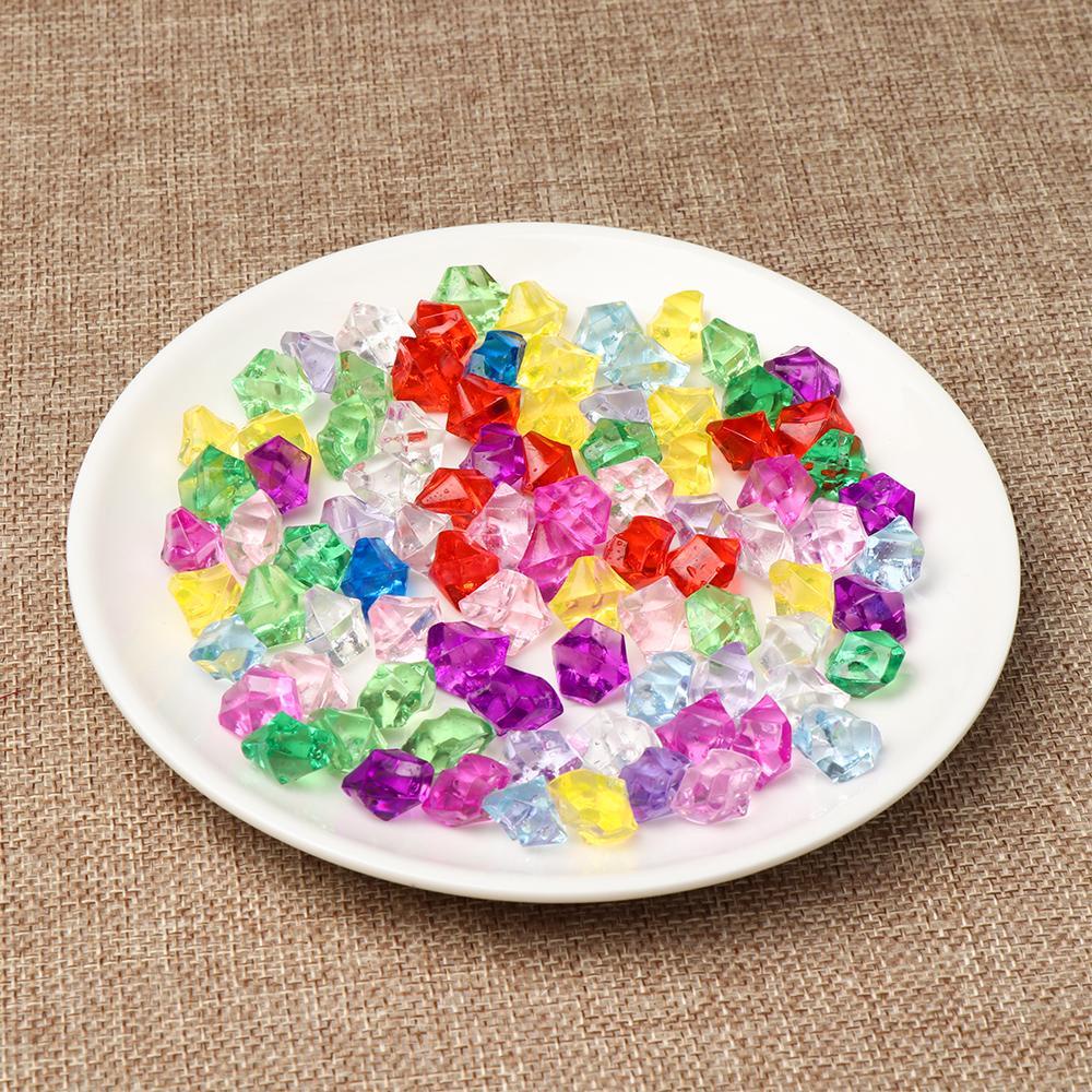 Suyo 50Pcs/bag Batu Buatan Taman Rumah Confetti Pernikahan Ornamen Warna-Warni Tangki Ikan Dekorasi Aquarium Landscape Kerikil
