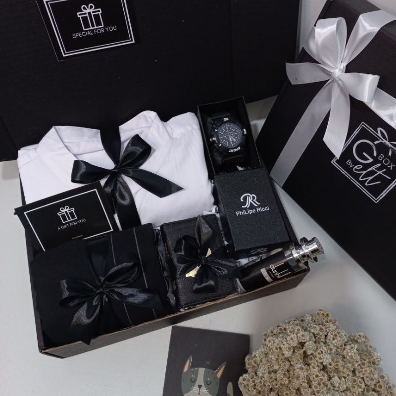 [SARUNG] HAMPERS COWOK ELEGAN BIG GIFT BOX BLACK SERIES HAMPERS IKHWAN HADIAH SARUNG COWOK JUMATAN KADO WISUDA HADIAH ULANG TAHUN