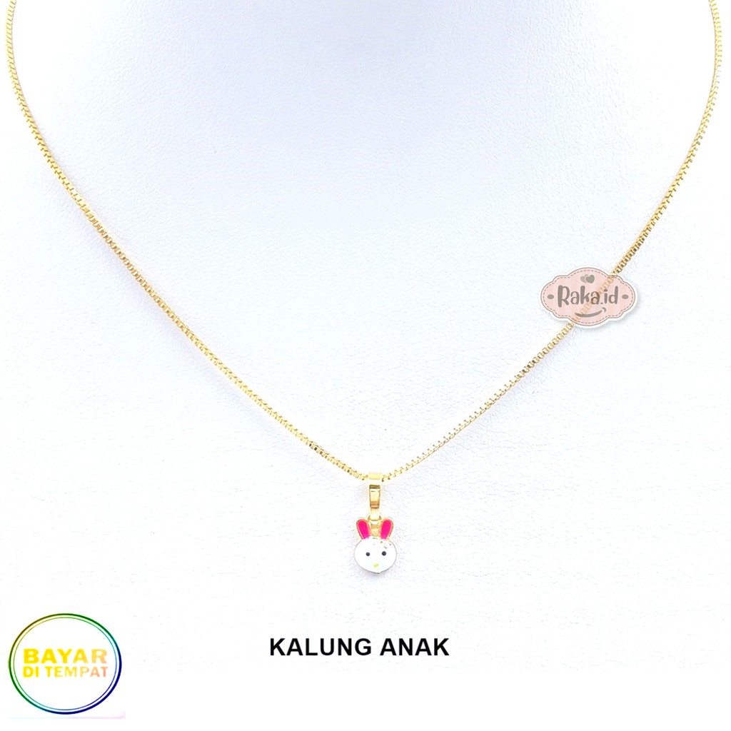 Kalung Anak Perempuan Xuping Bunny Telinga Pink Perhiasan Cantik Anak Lapis Emas 18k 591