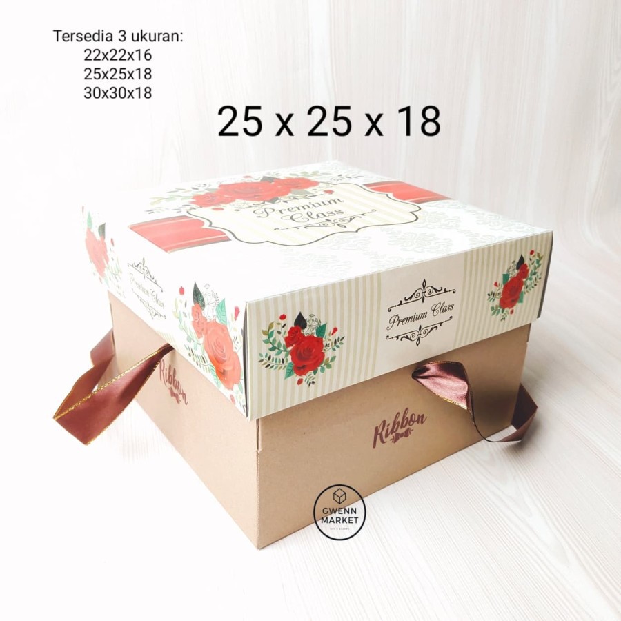 

Dus kue kotak kue box kue cake box cake Ribbon Rose 25 cm