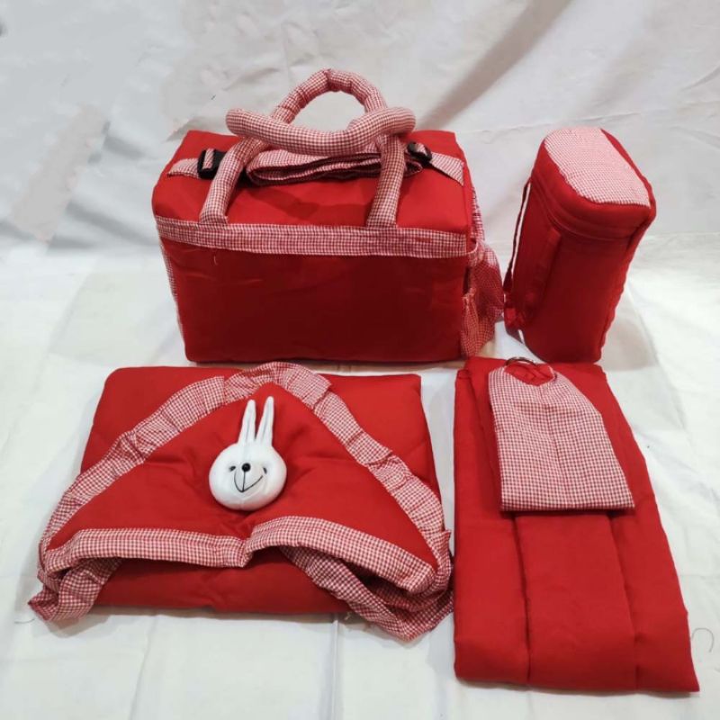 Paket Tas Bayi Set 4 in 1 / Selimut Gendongan Motif