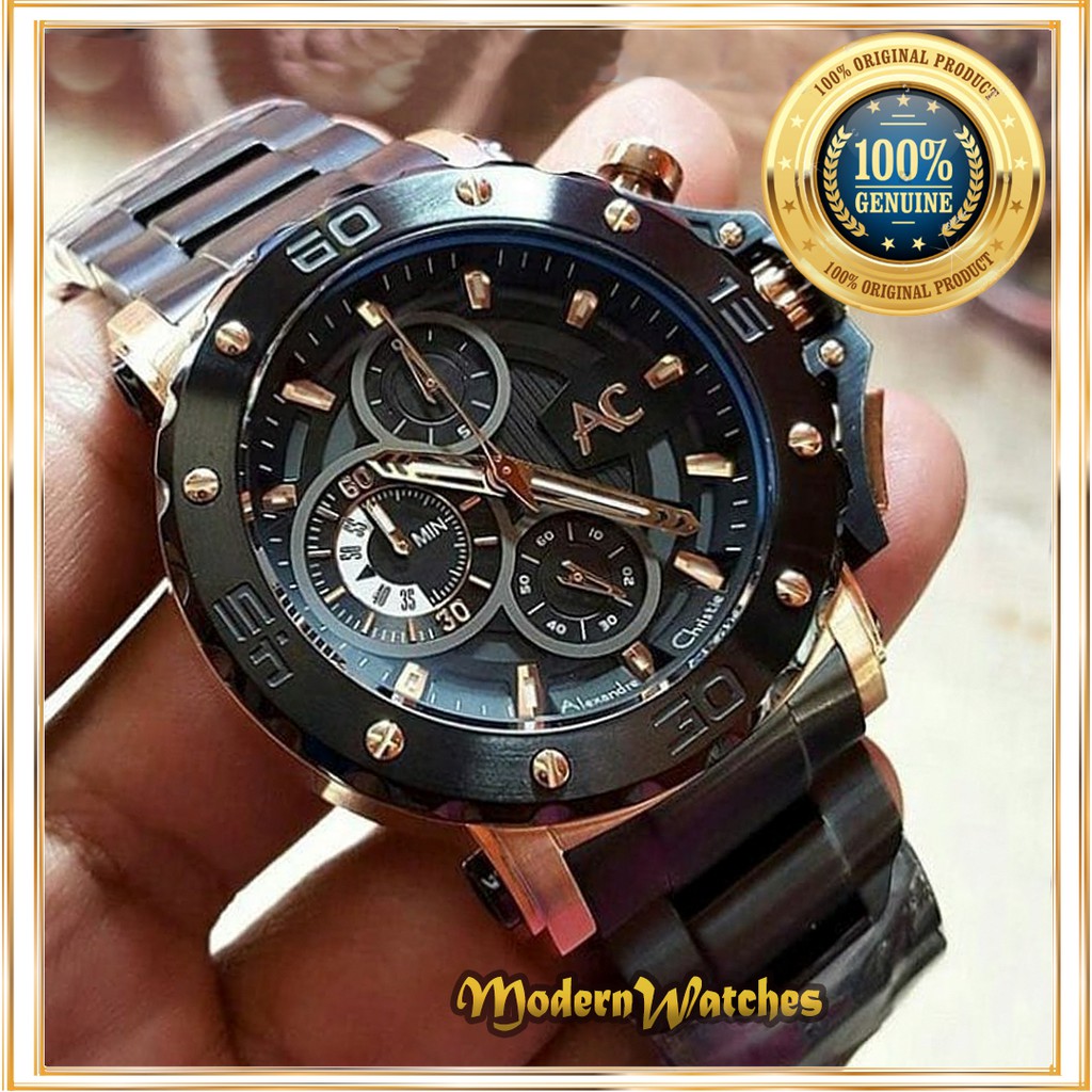 Jam Tangan Alexandre Christie Pria Terlaris Ac 9205 Rosegold Black Jam Tangan Ori Bergaransi Resmi Indonesia