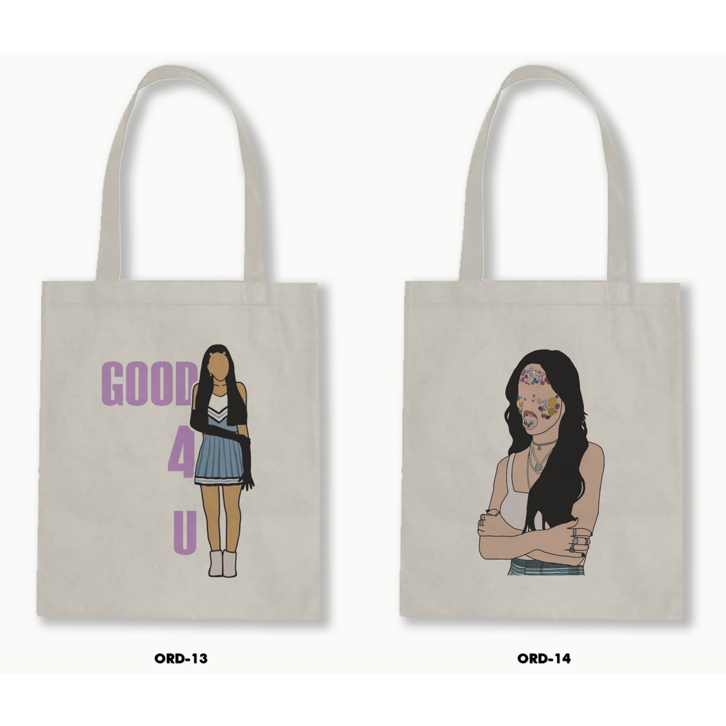 Tas Tote Bag Resleting Kanvas/Blacu  - Olivia Rodrigo 2