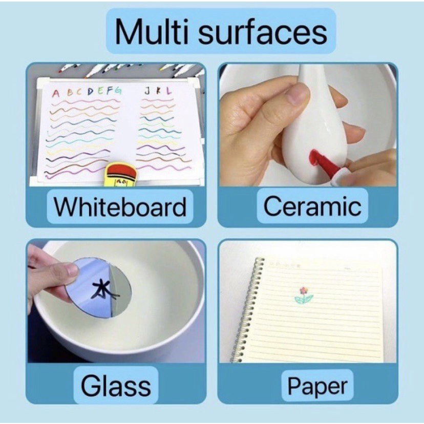 Mainan Spidol Air Ajaib Dan Sendok Mengapung Viral Floating Marker Magic Pen Anak Sensory Drawing Gambar Menggambar New Original