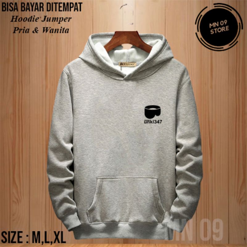 Hoodie Jumper Premium Unisex Unkl347 samping / Hoodie Fleece Premium