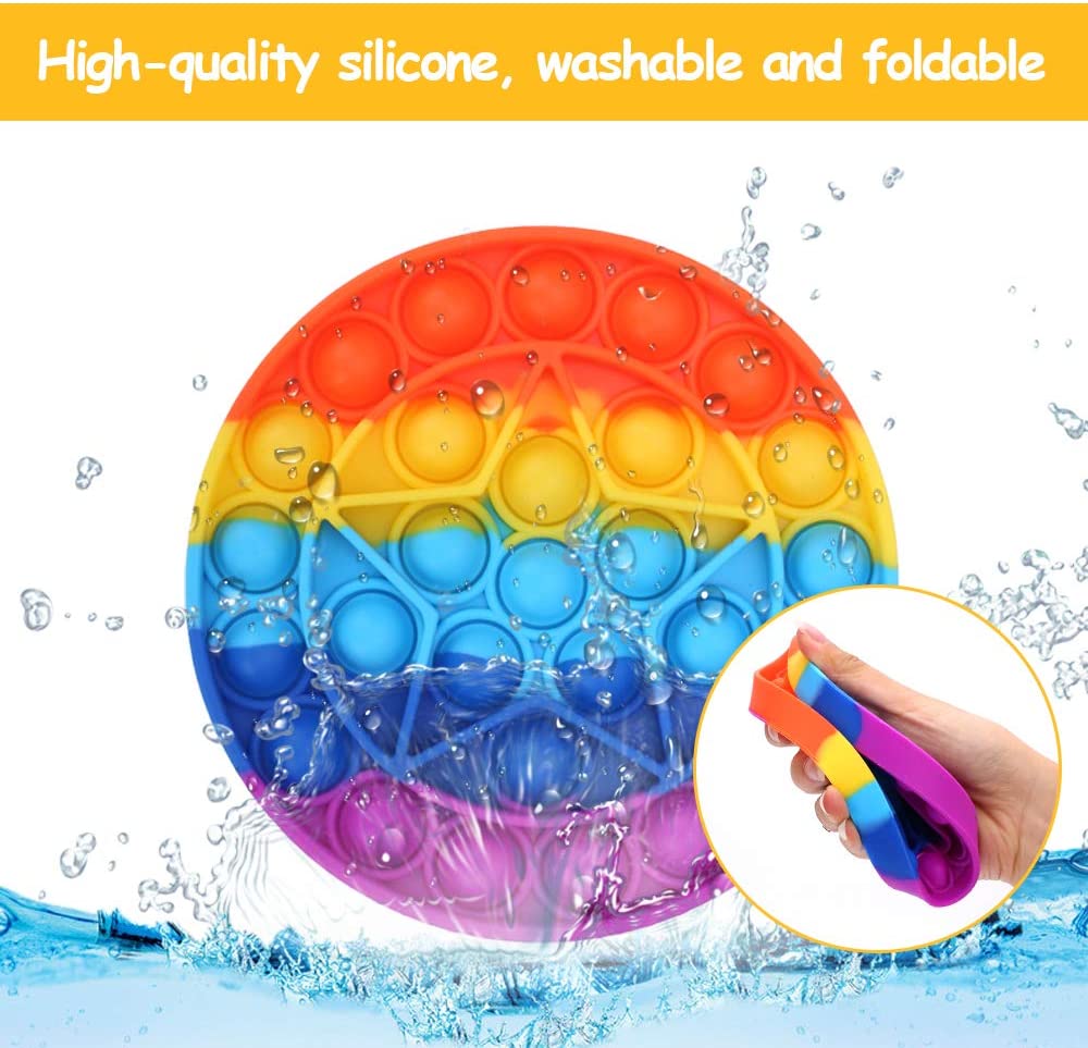 New Cheap Rainbow Fidget Toy Push Bubble Sensory Squishy Stress Reliever Board Game Anti-stress Pop It Child Toys Gift