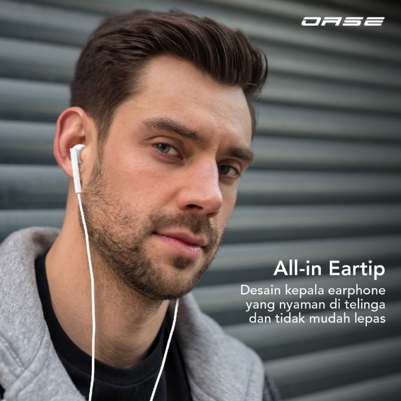 OASE Wired Earphone Headset Handsfree Cable Length 125 cm