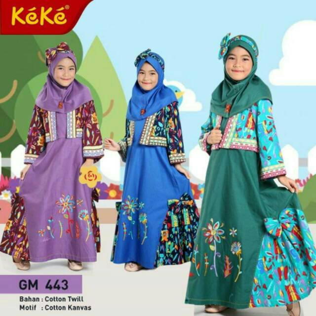 Qonitah Project Gamis  Anak  GM 443 Original Keke  Busana 