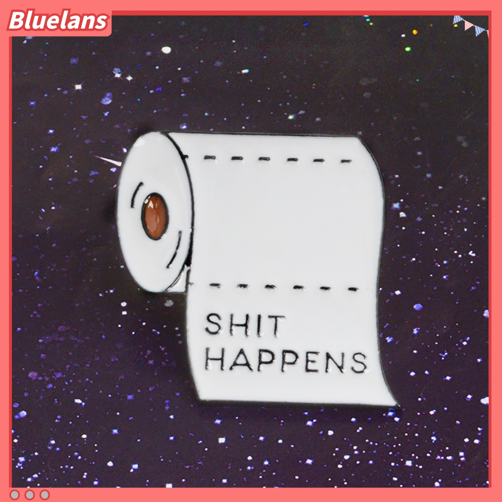 Bros Pin Enamel Bentuk Kertas Print Tulisan Untuk Dekorasi Topi