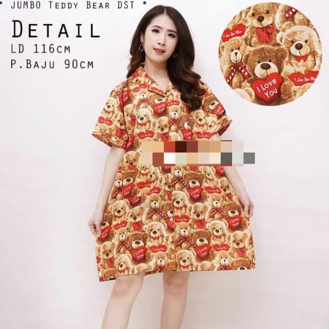 Piyama Daster JUMBO Baju Tidur Dewasa Katun Jepang Kancing depan