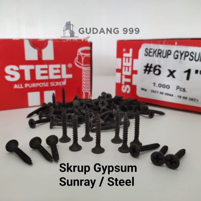 Skrup Gypsum 6X1 / Sekrup Gipsum / Skrup Sunray
