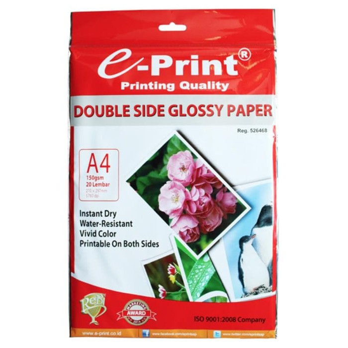 

e-print Kertas Foto Double Set A4 150Gsm