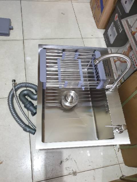 bak cuci piring thsink stainless SUS304 60X45 PAKET LENGKAP