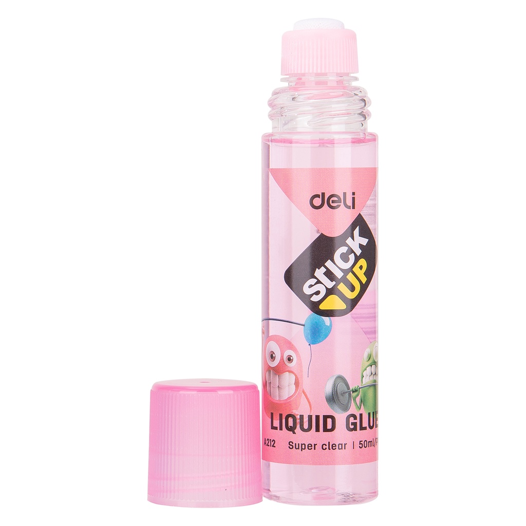 DELI LEM CAIR BENING STICK UP 50ml LIQUID GLUE ANEKA WARNA DAYA REKAT KUAT CEPAT KERING ALAT TULIS KERAJINAN TANGAN SEKOLAH LEM CAIR WARNA WARNIEA21200