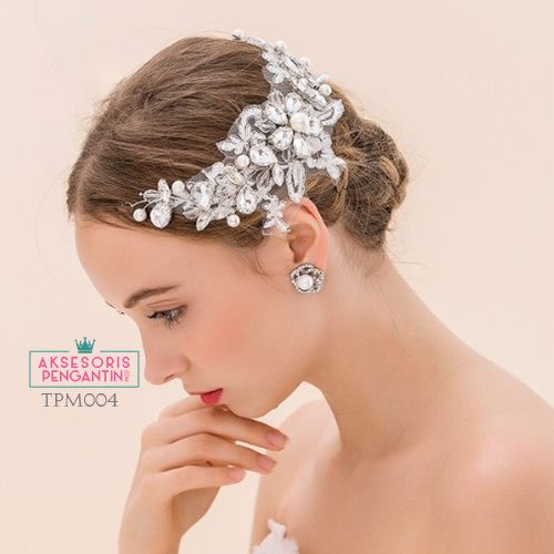 [STOCK TERBATAS] AKSESORIS RAMBUT HEADPIECE WANITA TIARA PENGANTIN MODERN TPM004