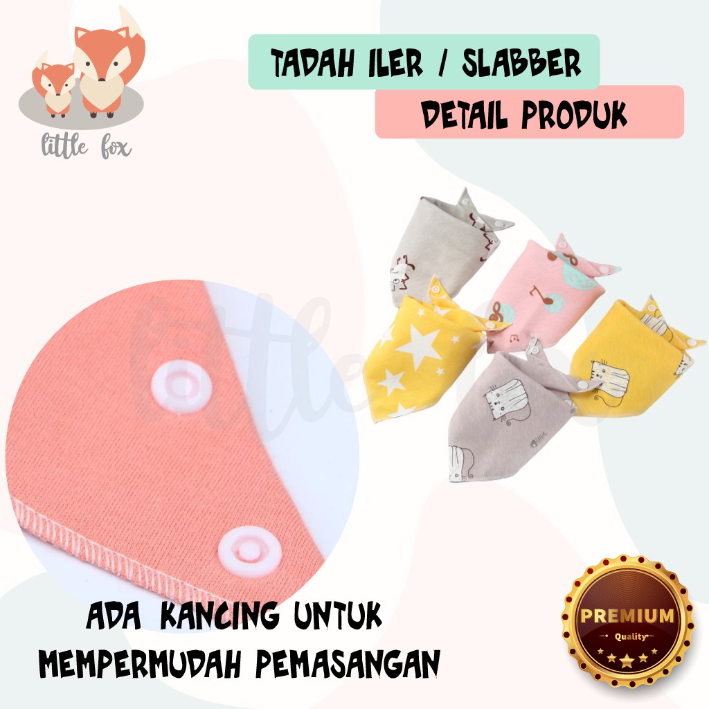 Bib / Slabber Segitiga / Tadah Iler Baby Newborn 100% Katun  Celemek Makan Bayi