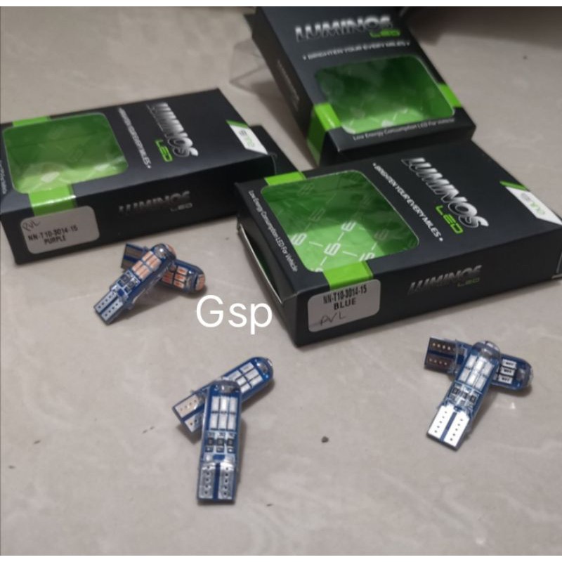 Lampu Senja Kota Sen T10 15 Titik Luminos LED Crystal Sepasang