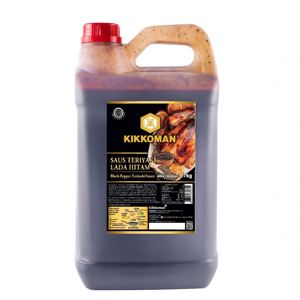 

Kikkoman Saus Teriyaki Lada Hitam Halal 5L | Teriyaki Blackpepper Sauce 5.7kg
