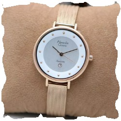 ALEXANDRE CHRISTIE AC 2485 ORIGINAL Jam Tangan Wanita Rosegold White