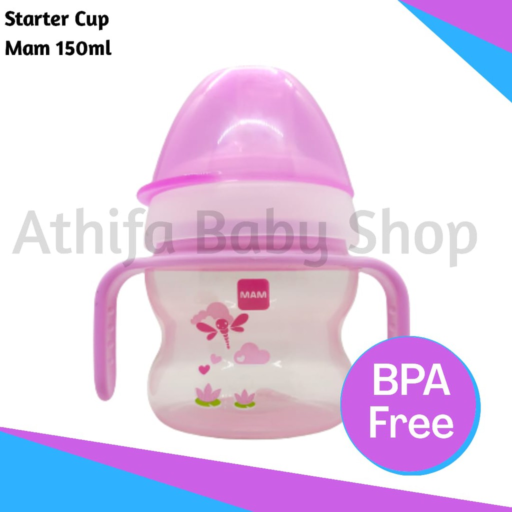 Botol minum Anti tumpah bayi anak MAM Starter Cup Extra Soft Spout 4m+ 150ml BPA Free With Handle