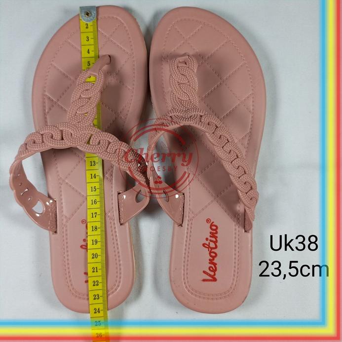 ۞ 8325-16 Sandal Jepit Kepang Wanita Verotino Sendal Cewek Birken Kerut Jelly Karet Lentur ☪