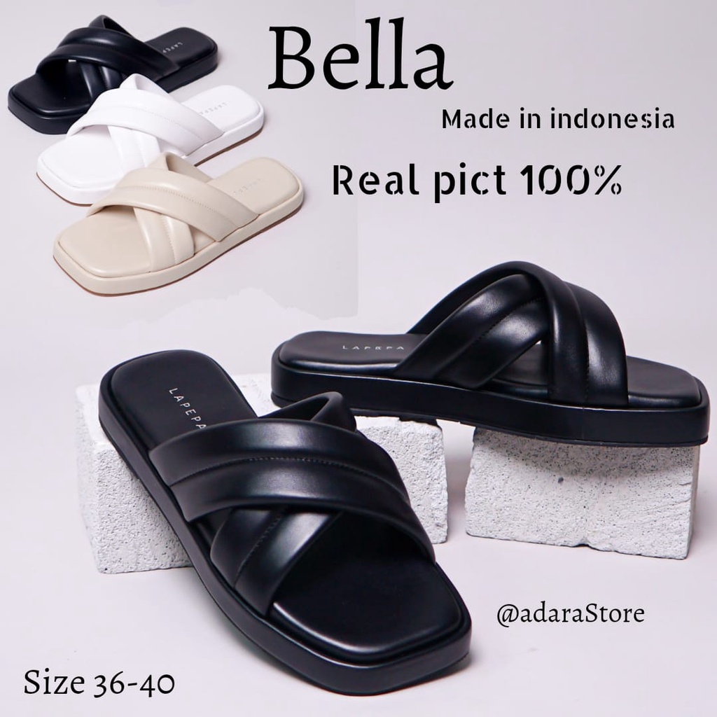 Adarastore - Lapepa BELLA Sandal Casual Wanita Sendal Cewek Tebal Model Silang Kekinian