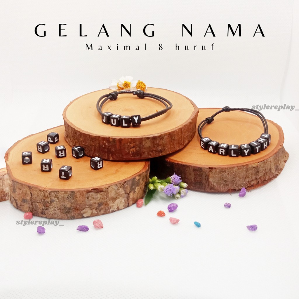 (cod) GELANG NAMA / INISIAL / gelang huruf custom nama / gelang inisial / GELANG COUPLE