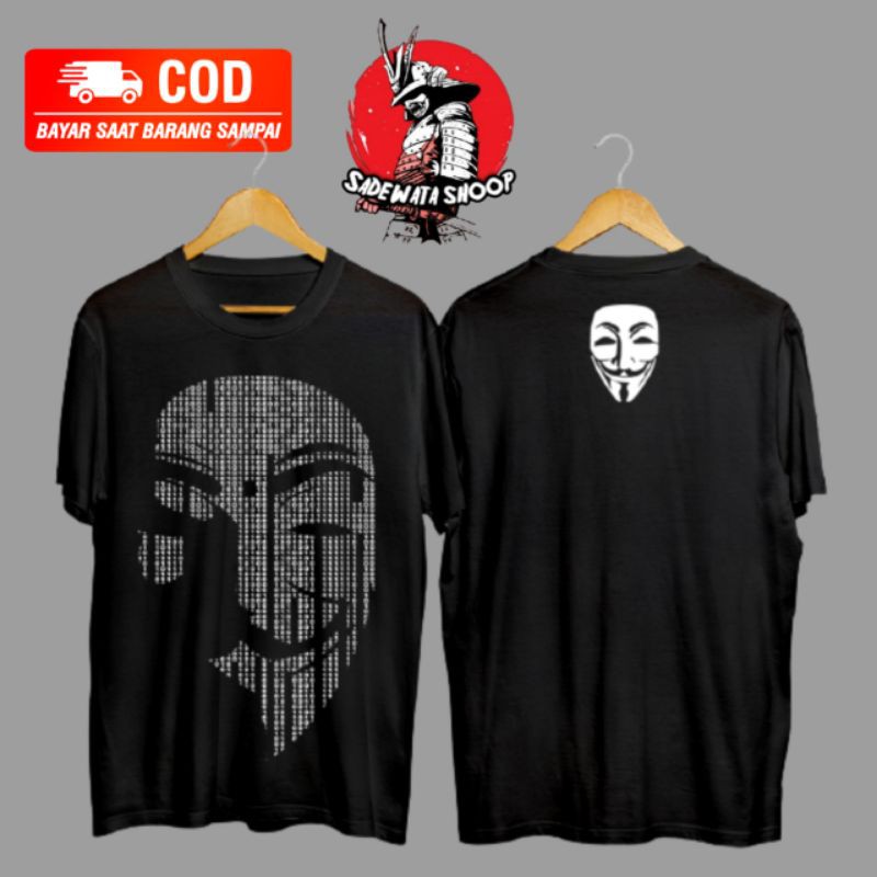 Kaos anonymous hacker / baju anonymous hacker / kaos cowok anonymous hacker