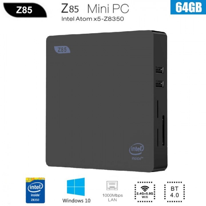 Z85 Mini PC - Intel Atom x5-Z8350 - 4GB-64GB - Windows 10 - HDMI-VGA