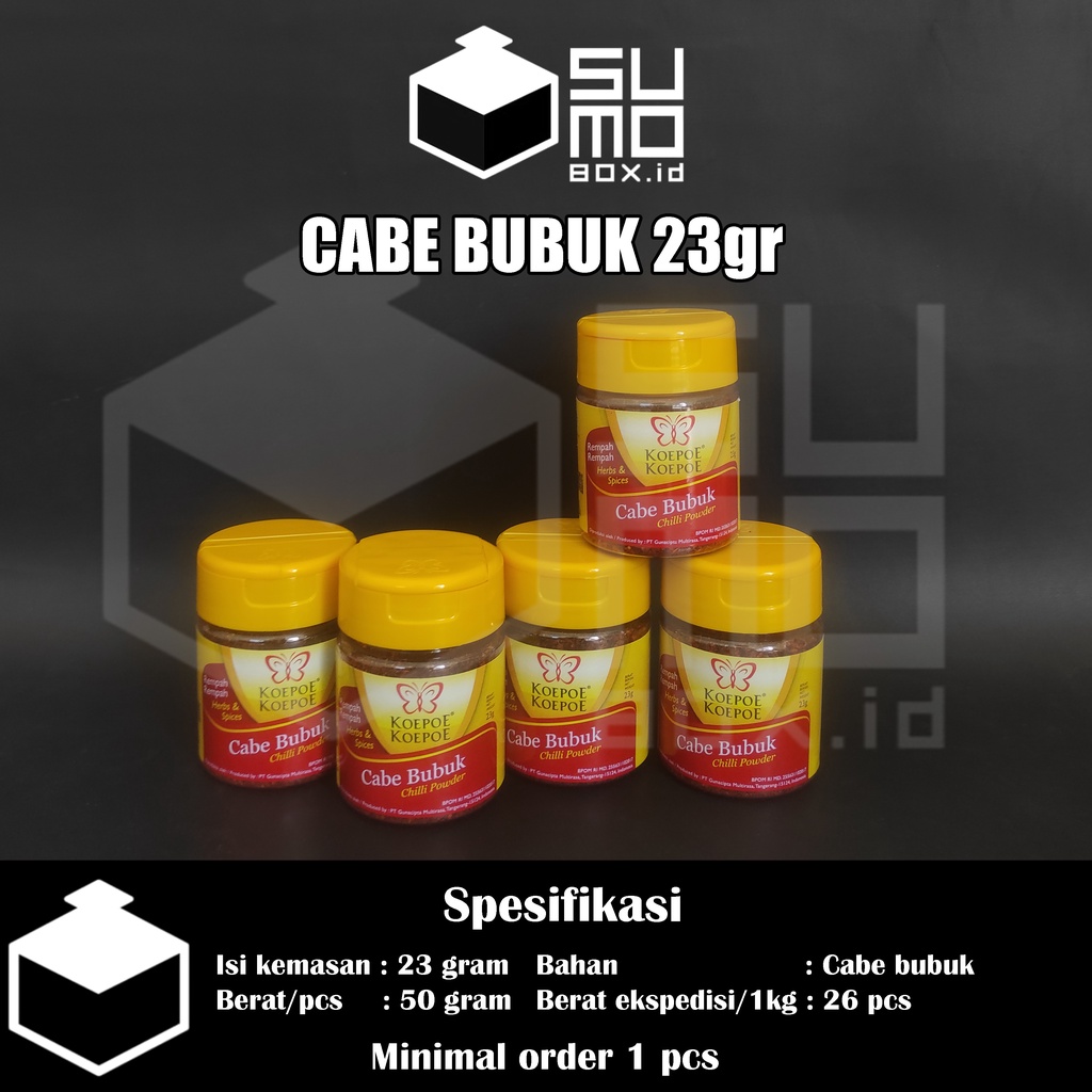 

Bubuk Cabe Koepoe Koepoe 23gram / Chilli Powder