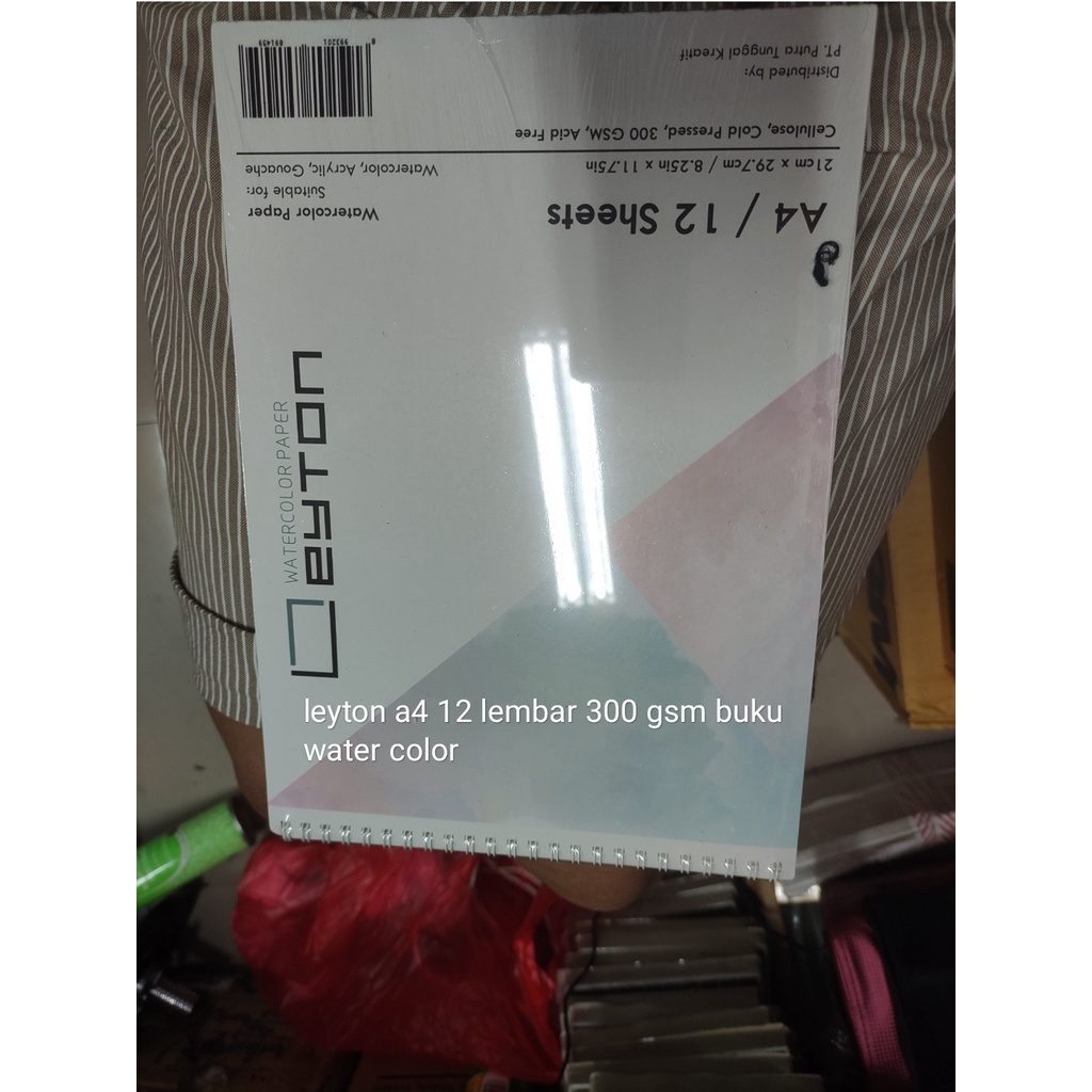 

water color book leyton a4 isi 12 lembar ring kawat 300 gsm cold press