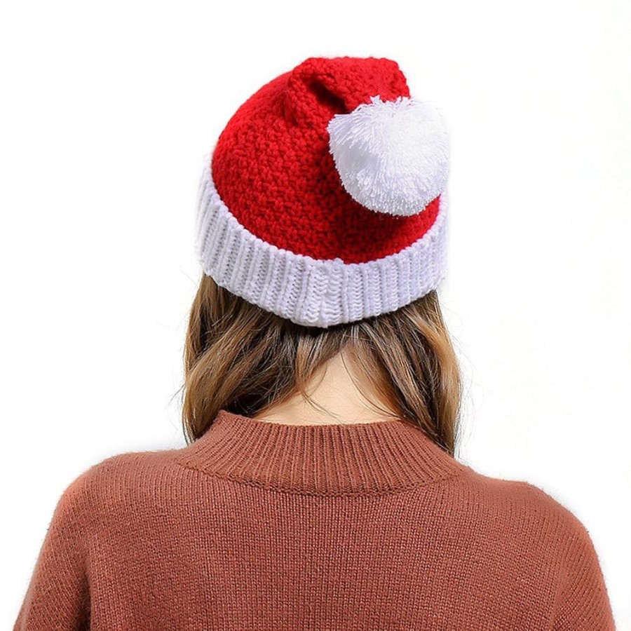 topi beanie kupluk rajut sinterklas santa claus rajutan natal xmas